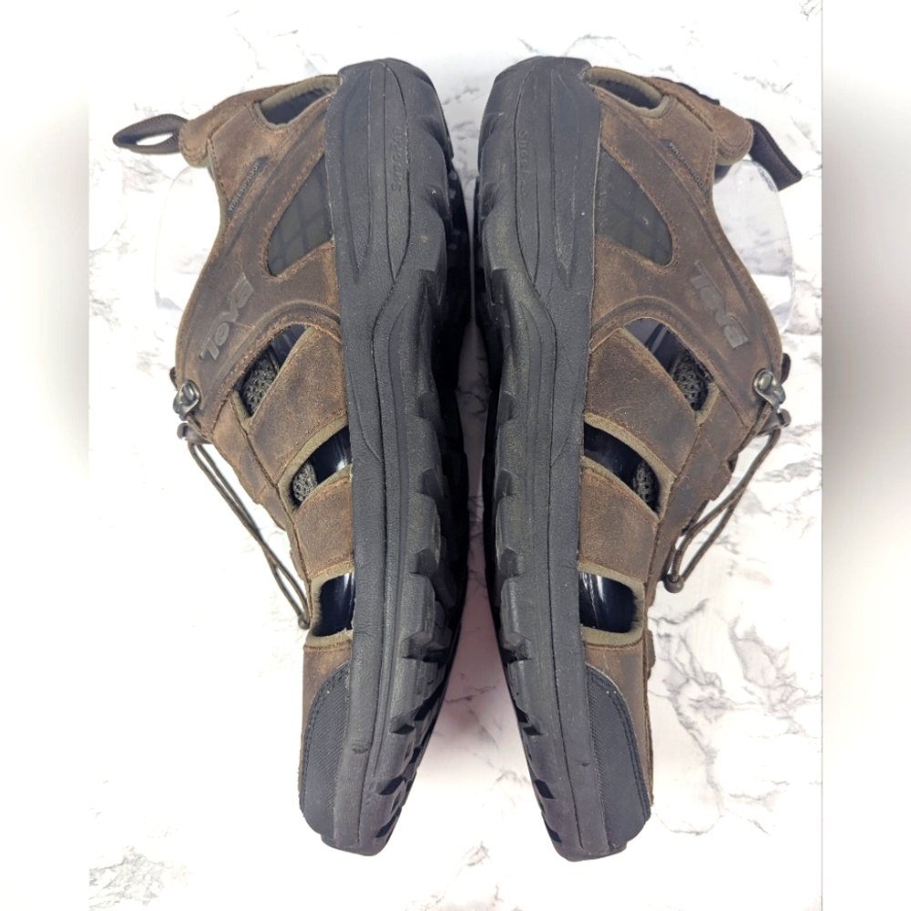 Teva Kimtah Size 12 Men's Leather Sandals Brown